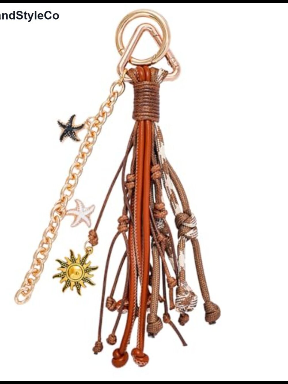 Boho Sun and Stars Purse Charm Keychain, Alloy Chain, Versatile Handbag